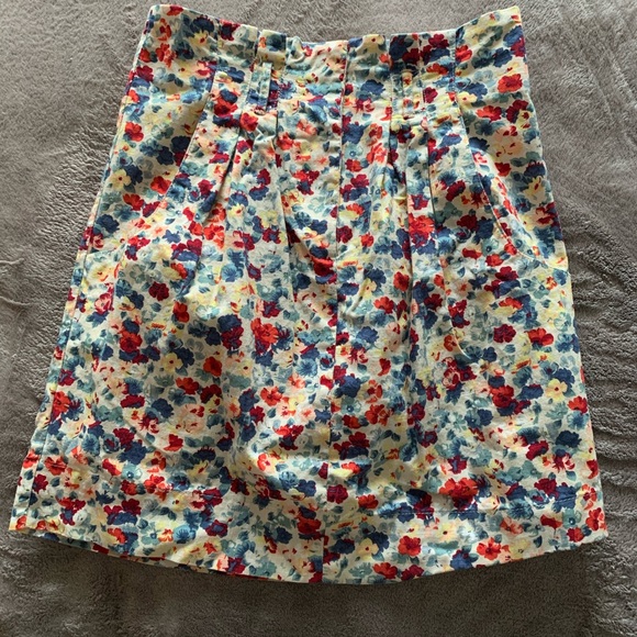Topshop Floral Watercolour Paperbag Skirt Size 2 - Picture 1 of 7